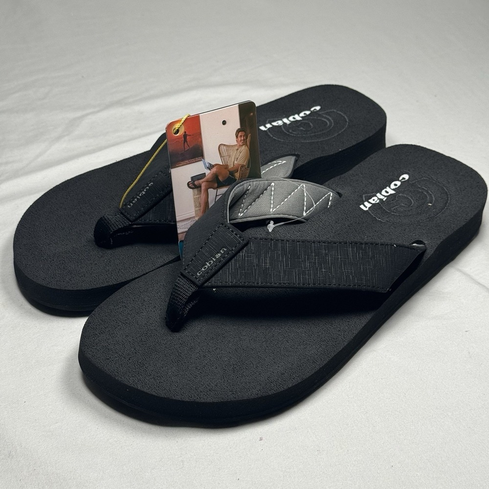 Cobian Flip Flops Black Mens Size 11 Comfort Sandals Casual Beach